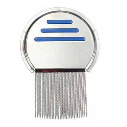 Stainless Steel Pet Flea Comb Fine Tooth Grooming Tool for Dogs Cats - Blue