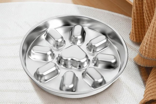 Slow Feeder Dog Bowl Stainless Steel Non Slip Puzzle Maze Bowl Slow Down Eating – product detail