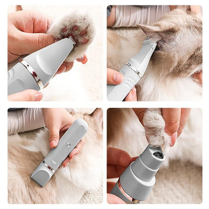4-in-1 Dog Clipper Dog Grooming Kit with 4 Blade Heads -White