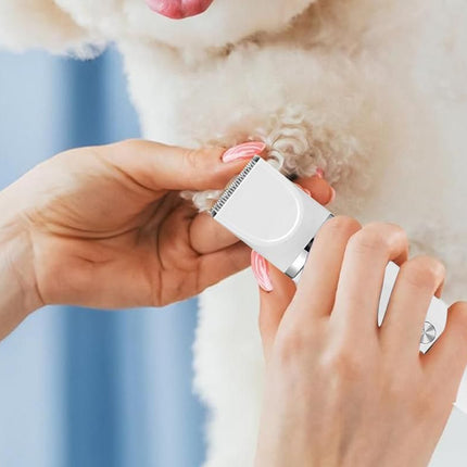4-in-1 Dog Clipper Dog Grooming Kit with 4 Blade Heads -White