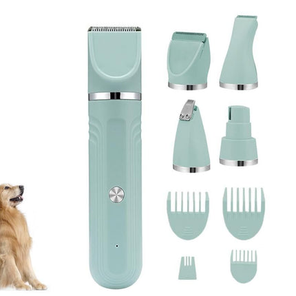 4-in-1 Dog Clipper Dog Grooming Kit with 4 Blade Heads -Green