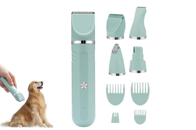 4-in-1 Dog Clipper Dog Grooming Kit with 4 Blade Heads -Green V1263-JX-6256-2
