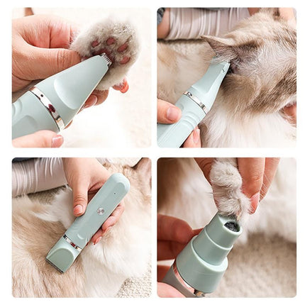 4-in-1 Dog Clipper Dog Grooming Kit with 4 Blade Heads -Green