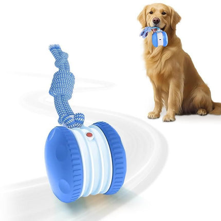 Interactive Pet Rolling Ball Toy Rechargeable Automatic Play Ball for Cats and Dogs - Blue