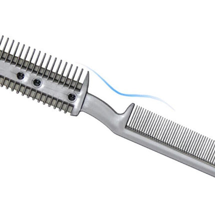 Two Sided Pet Grooming Comb with Razor for Dog Cat Fur Trimming and Thinning