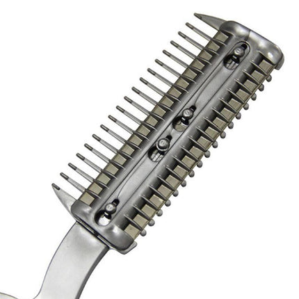 Two Sided Pet Grooming Comb with Razor for Dog Cat Fur Trimming and Thinning