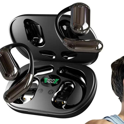 Real-Time AI Translation Earbuds Wireless Headphones for Travel Meetings Learning - Black