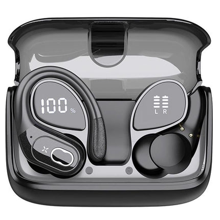 Wireless Bluetooth 5.4 Headphone Over Ear Bud IPX5 Waterproof Earphone for Sport Running - Black