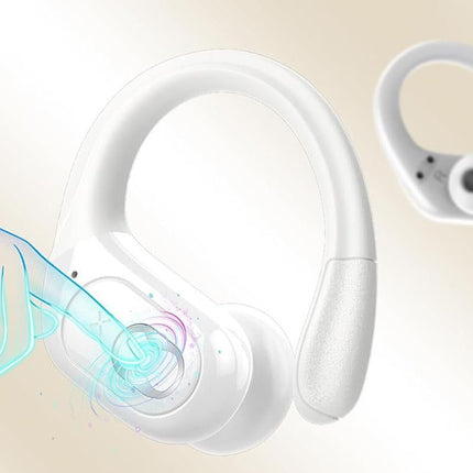 Wireless Bluetooth 5.4 Headphone Over Ear Bud IPX5 Waterproof Earphone for Sport Running - White
