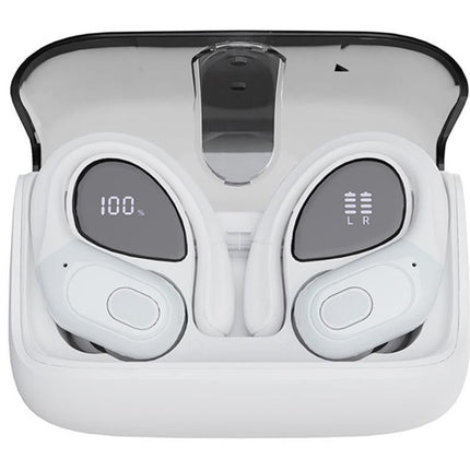 Wireless Bluetooth 5.4 Headphone Over Ear Bud IPX5 Waterproof Earphone for Sport Running - White