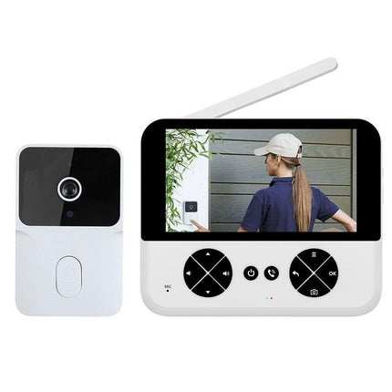 Wireless Doorbell Camera Video Door Bell Smart Intercom Security Phone Camera Indoor Outdoor - White
