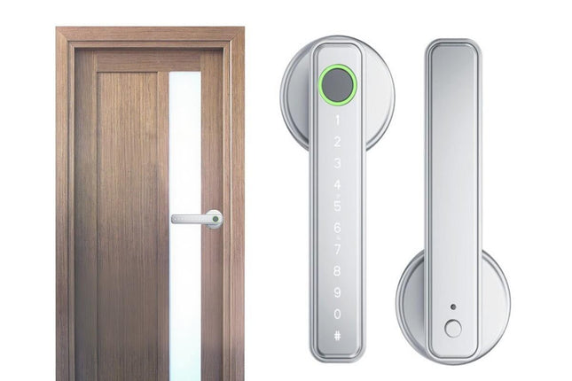 5 in 1 Smart Door Lock Fingerprint Door Knob with IC Cards and Backup Keys
