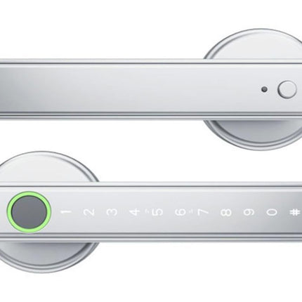 5 in 1 Smart Door Lock Fingerprint Door Knob with IC Cards and Backup Keys - Silver
