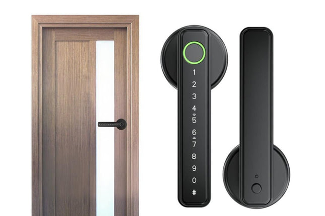 5 in 1 Smart Door Lock Fingerprint Door Knob with IC Cards and Backup Keys