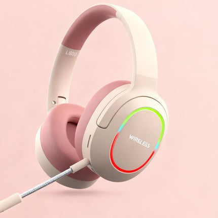 Wireless Gaming Headset Headphone with Microphone Volume - Pink