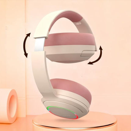 Wireless Gaming Headset Headphone with Microphone Volume - Pink