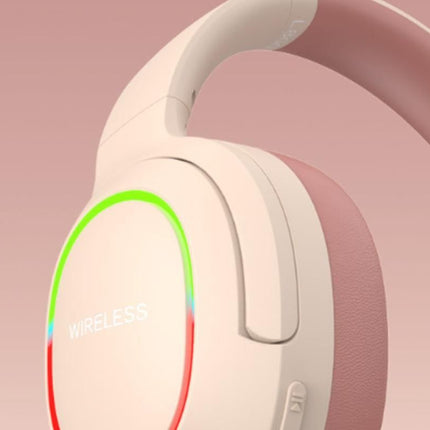 Wireless Gaming Headset Headphone with Microphone Volume - Pink