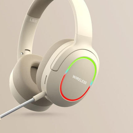 Wireless Gaming Headset Headphone with Microphone Volume - Khaki