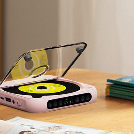 Portable CD Player Bluetooth 5.3 with HiFi Speakers Rechargeable Walkman Supports CD USB MP3 for Home - Pink