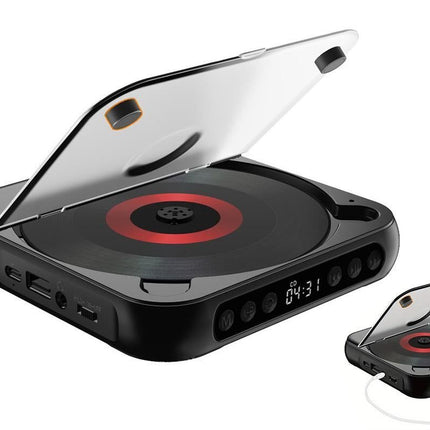 Portable CD Player Bluetooth 5.3 with HiFi Speakers Rechargeable Walkman Supports CD USB MP3 for Home - Black