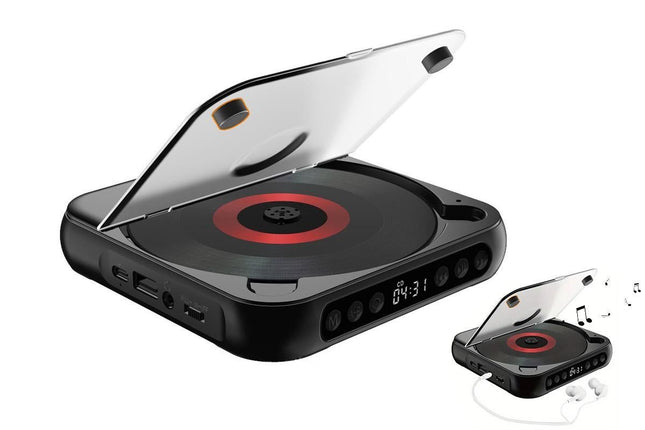 Portable CD Player Bluetooth 5.3 with HiFi Speakers Rechargeable Walkman Supports CD USB MP3 for Home