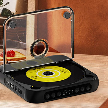 Portable CD Player Bluetooth 5.3 with HiFi Speakers Rechargeable Walkman Supports CD USB MP3 for Home - Black