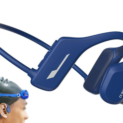 Bone Conduction Headphones Bluetooth Waterproof Sports Headset for Running Cycling Walking - Blue