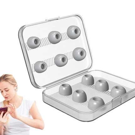 Replacement Ear Tips for AirPods Pro Memory Foam Ear Buds Anti-Slip Eartips with Portable Storage Box -Gray