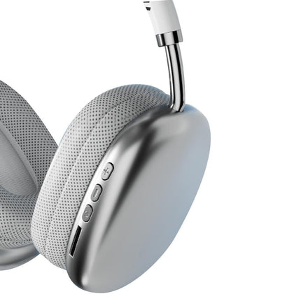 Wireless Bluetooth Over-Ear Headphones TWS Adjustable Earphones Headset Foldable Lightweight Headset for Home Office - White