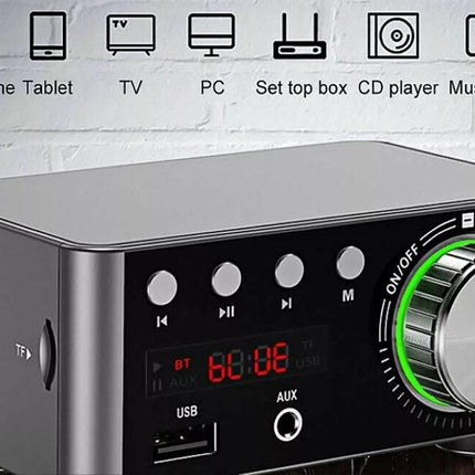 HIFI BT5.0 Digital Amplifier Stereo Audio Amp 2x80W Sound Power Audio Receiver Stereo AMP USB AUX for Phone Tablet Laptop