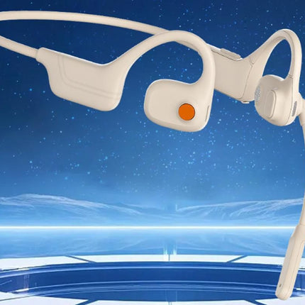 Open Ear Headphones Bluetooth 5.3 Wireless Air Conduction Headphones Sport Earbuds for Running Cycling Workouts - Beige