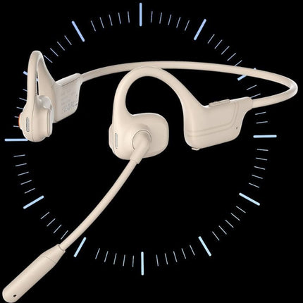 Open Ear Headphones Bluetooth 5.3 Wireless Air Conduction Headphones Sport Earbuds for Running Cycling Workouts - Beige