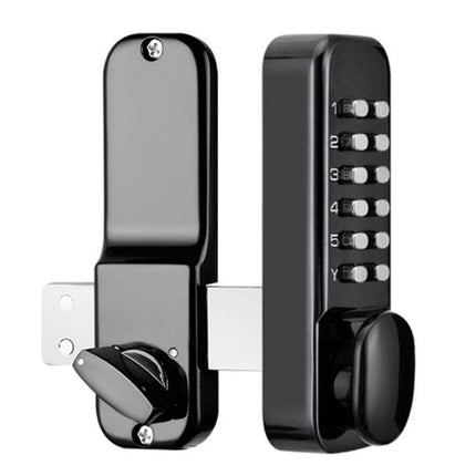 Gate Door Locks Set with Keypad Mechanical Keyless Entry Door Lock for Garden Garage Yard -Black