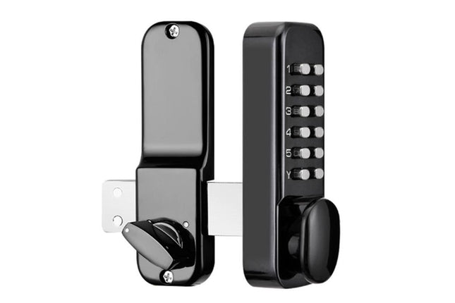 Gate Door Locks Set with Keypad Mechanical Keyless Entry Door Lock for Garden Garage Yard -Black – product detail