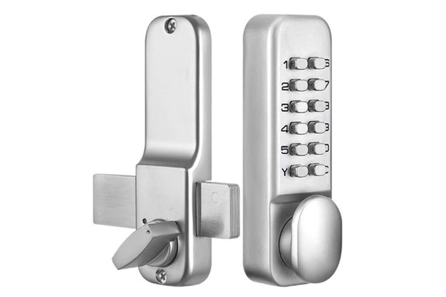 Gate Door Locks Set with Keypad Mechanical Keyless Entry Door Lock for Garden Garage Yard -Silver – product detail