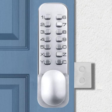 Gate Door Locks Set with Keypad Mechanical Keyless Entry Door Lock for Garden Garage Yard -Silver