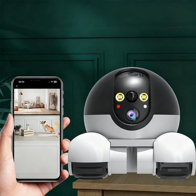 Tank Shape Smart Security Camera with Dual Screen Monitoring – product detail