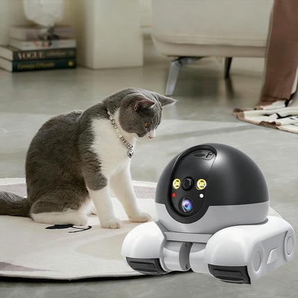 Tank Shape Smart Security Camera with Dual Screen Monitoring
