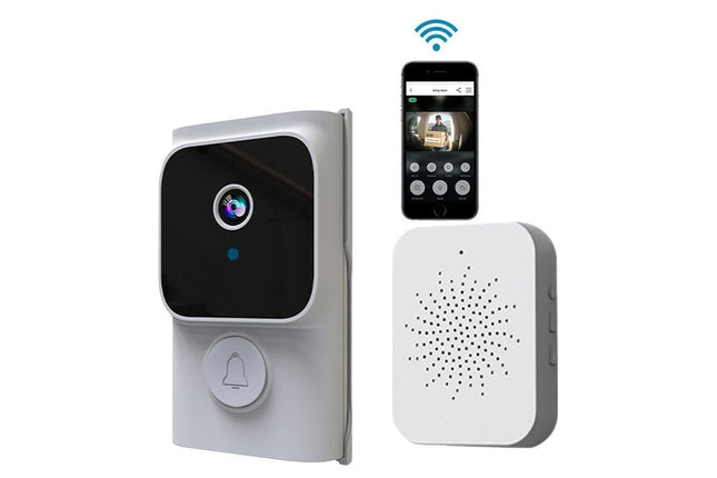 Wireless Smart Video Doorbell with Chime Intelligent Visual Doorbell View Security Doorbell Smart in Clear