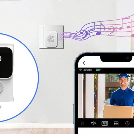 Wireless Smart Video Doorbell with Chime Intelligent Visual Doorbell View Security Doorbell Smart Doorbell