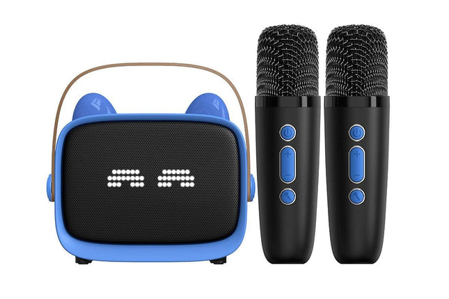 Mini Karaoke Machine Toys Gifts Portable MP3 Player with 2 Wireless Microphone – product detail