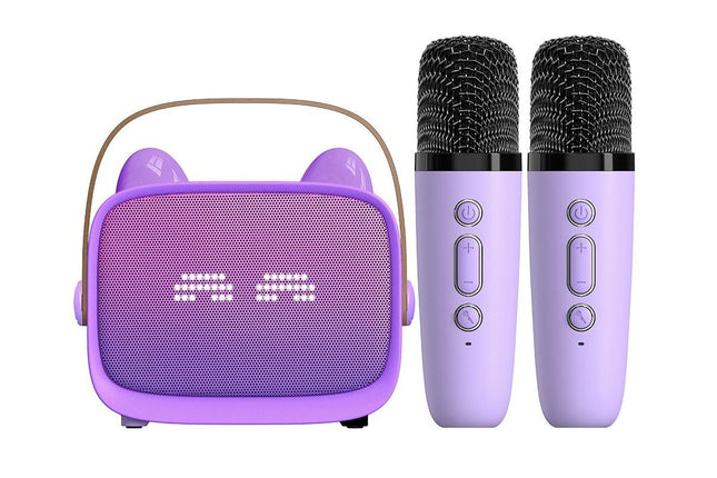 Mini Karaoke Machine Toys Gifts Portable MP3 Player with 2 Wireless Microphone – product detail