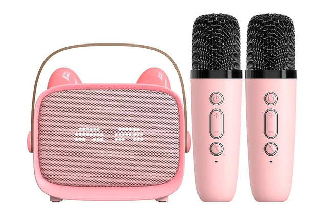 Mini Karaoke Machine Toys Gifts Portable MP3 Player with 2 Wireless Microphone – product detail
