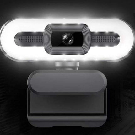4K Webcam for PC with Light Computer Camera with Built-in Microphone Plug & Play USB Webcam