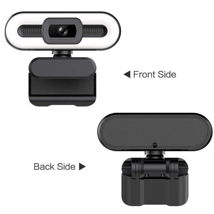 4K Webcam for PC with Light Computer Camera with Built-in Microphone Plug & Play USB Webcam