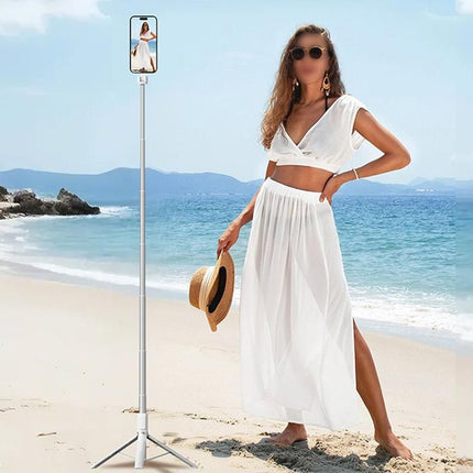 Selfie Stick Tripod 360-degree Rotatable Tripod for iPhone Android - White