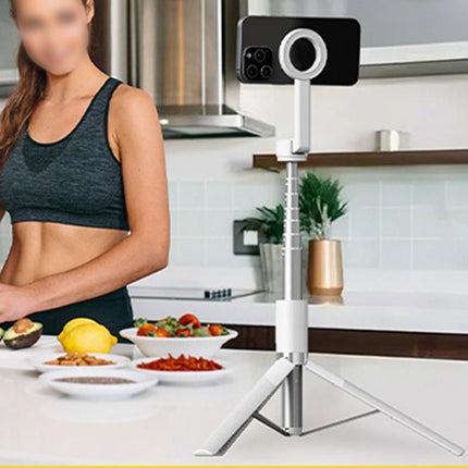 Selfie Stick Tripod 360-degree Rotatable Tripod for iPhone Android - White