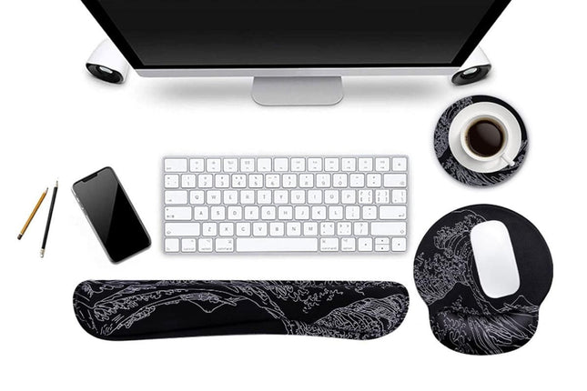 Keyboard and Mouse Wrist Rest Pad Set With Coaster Memory Foam Ergonomic Wrist Support – product detail