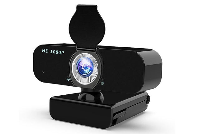 Full HD 1080P Webcam with Built-in Mic Wide Angle Auto Focus Privacy Cover for PC/Laptop Plug and Play USB