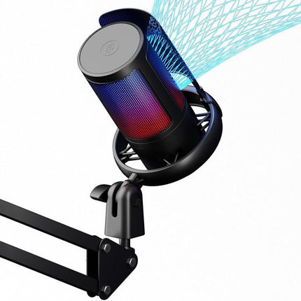 USB Gaming Microphone Kit for PC Gain Control with Pop Filter Boom Stand